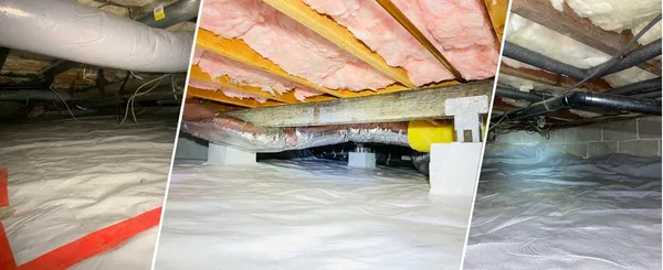 Crawl space vapor barrier installation